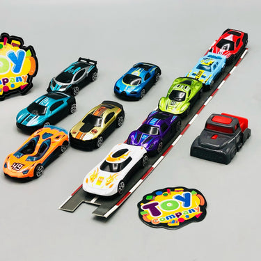 10Pcs Mini Alloy Cars With Launcher
